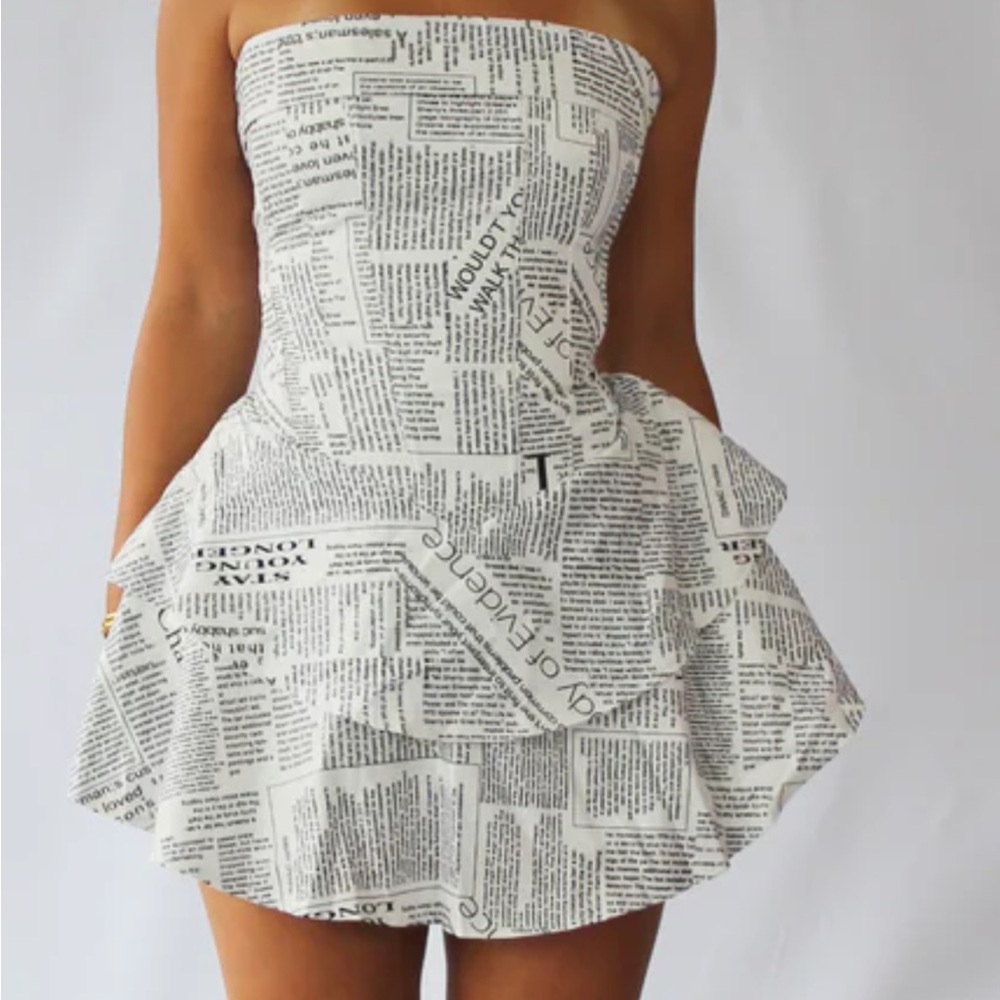 Viral Dibo Bodi Handmade newspaper print eras tour corset top and skirt.